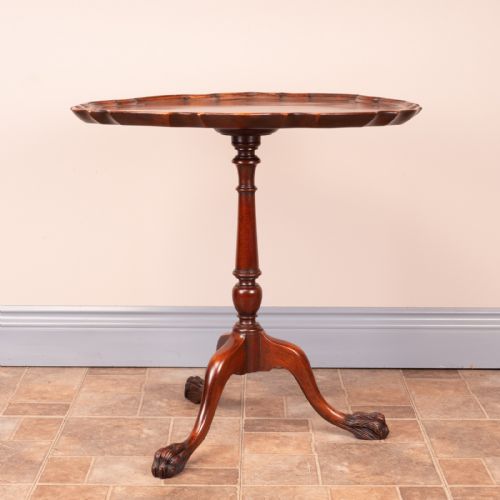 GOOD QUALITY MAHOGANY OVAL PIE CRUST OCCASIONAL WINE TABLE - ADDITIONAL PHOTO 7