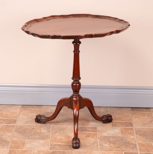 GOOD QUALITY MAHOGANY OVAL PIE CRUST OCCASIONAL WINE TABLE - ADDITIONAL PHOTO 8