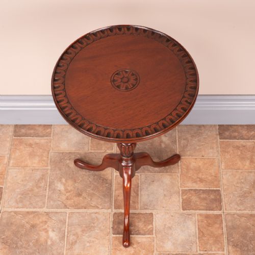 MAHOGANY CARVED TOP WINE TABLE - ADDITIONAL PHOTO 1