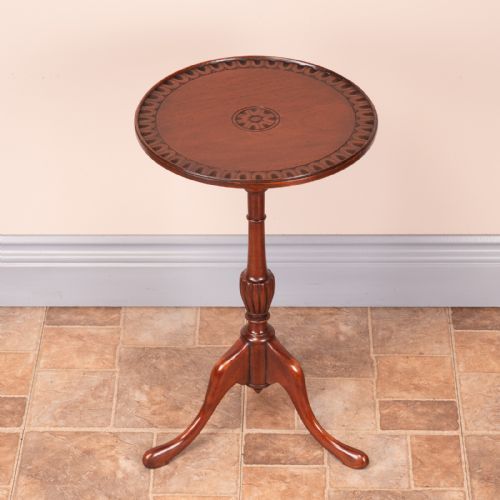 MAHOGANY CARVED TOP WINE TABLE - ADDITIONAL PHOTO 2