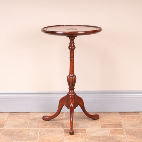 MAHOGANY CARVED TOP WINE TABLE - ADDITIONAL PHOTO 4