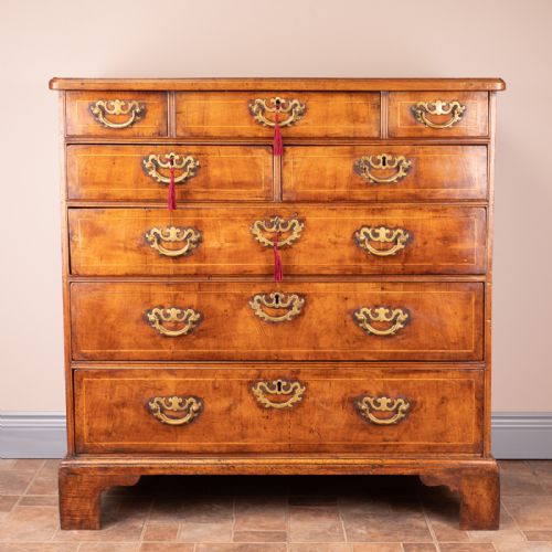 EARLY 18THC INLAID WALNUT CHEST OF DRAWERS - ADDITIONAL PHOTO 2