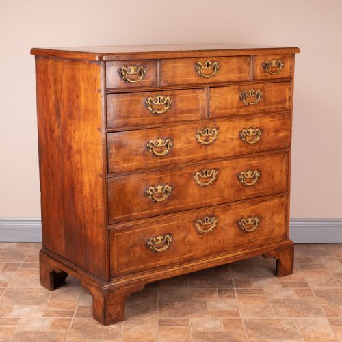 EARLY 18THC INLAID WALNUT CHEST OF DRAWERS - ADDITIONAL PHOTO 6