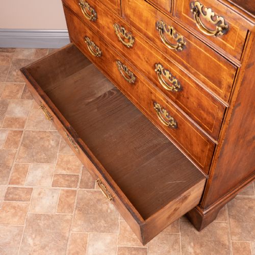 EARLY 18THC INLAID WALNUT CHEST OF DRAWERS - ADDITIONAL PHOTO 12