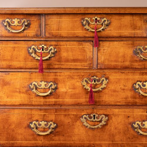 EARLY 18THC INLAID WALNUT CHEST OF DRAWERS - ADDITIONAL PHOTO 23