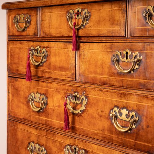 EARLY 18THC INLAID WALNUT CHEST OF DRAWERS - ADDITIONAL PHOTO 24