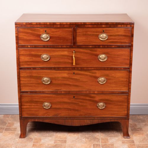 early 19thc mahogany chest of drawers - CATEGORY: ANTIQUE CHEST OF DRAWERS - DATED 19TH CENTURY