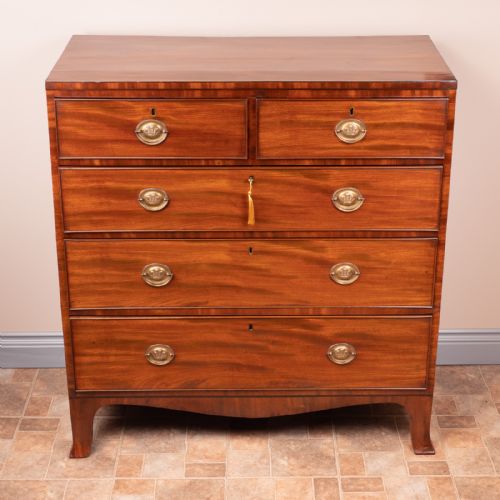 EARLY 19THC MAHOGANY CHEST OF DRAWERS - ADDITIONAL PHOTO 1