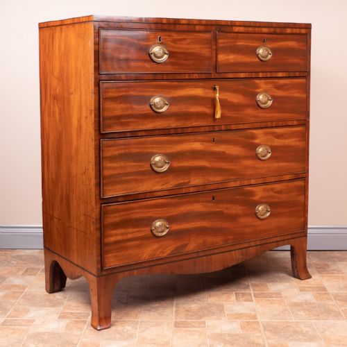 EARLY 19THC MAHOGANY CHEST OF DRAWERS - ADDITIONAL PHOTO 3