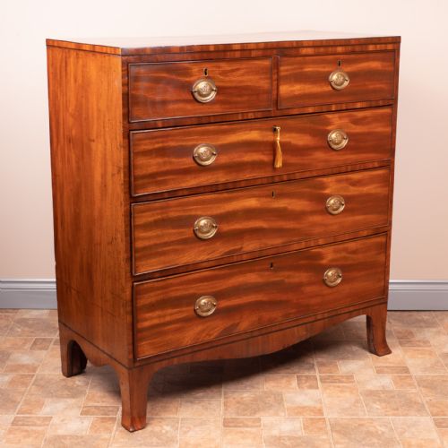 EARLY 19THC MAHOGANY CHEST OF DRAWERS - ADDITIONAL PHOTO 5