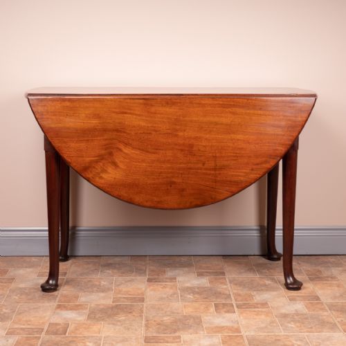 GEORGIAN MAHOGANY PAD FOOT DROP LEAF TABLE - ADDITIONAL PHOTO 2