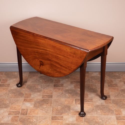 GEORGIAN MAHOGANY PAD FOOT DROP LEAF TABLE - ADDITIONAL PHOTO 8