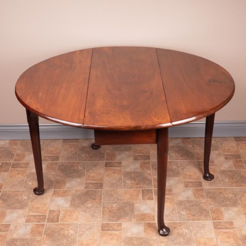 GEORGIAN MAHOGANY PAD FOOT DROP LEAF TABLE - ADDITIONAL PHOTO 16