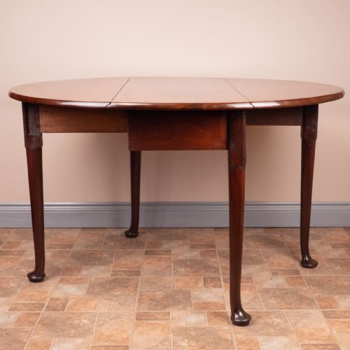 GEORGIAN MAHOGANY PAD FOOT DROP LEAF TABLE - ADDITIONAL PHOTO 17