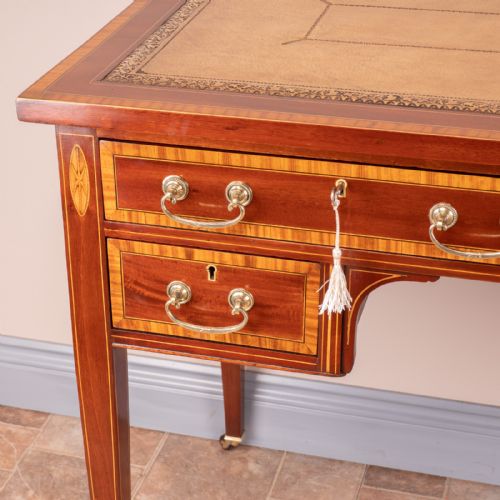 GOOD QUALITY EDWARDIAN INLAID MAHOGANY WRITING TABLE - ADDITIONAL PHOTO 1