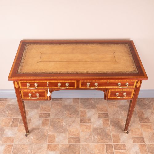 GOOD QUALITY EDWARDIAN INLAID MAHOGANY WRITING TABLE - ADDITIONAL PHOTO 2