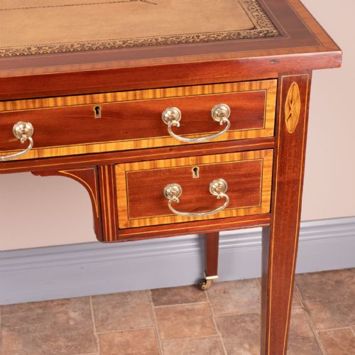 GOOD QUALITY EDWARDIAN INLAID MAHOGANY WRITING TABLE - ADDITIONAL PHOTO 3