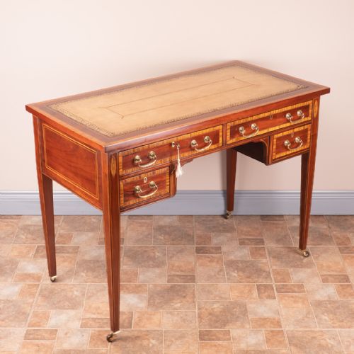 GOOD QUALITY EDWARDIAN INLAID MAHOGANY WRITING TABLE - ADDITIONAL PHOTO 4