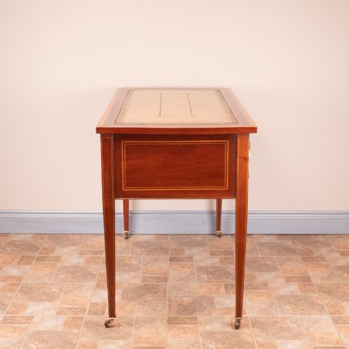 GOOD QUALITY EDWARDIAN INLAID MAHOGANY WRITING TABLE - ADDITIONAL PHOTO 5