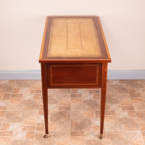 GOOD QUALITY EDWARDIAN INLAID MAHOGANY WRITING TABLE - ADDITIONAL PHOTO 6