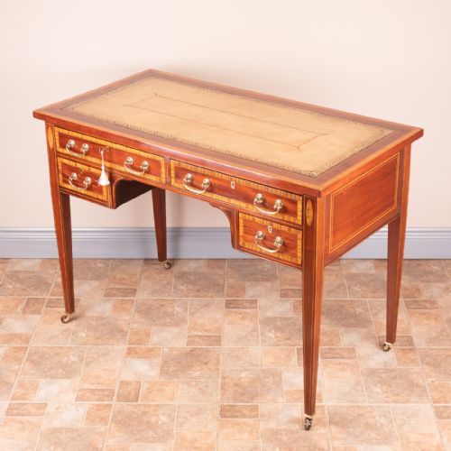 GOOD QUALITY EDWARDIAN INLAID MAHOGANY WRITING TABLE - ADDITIONAL PHOTO 8