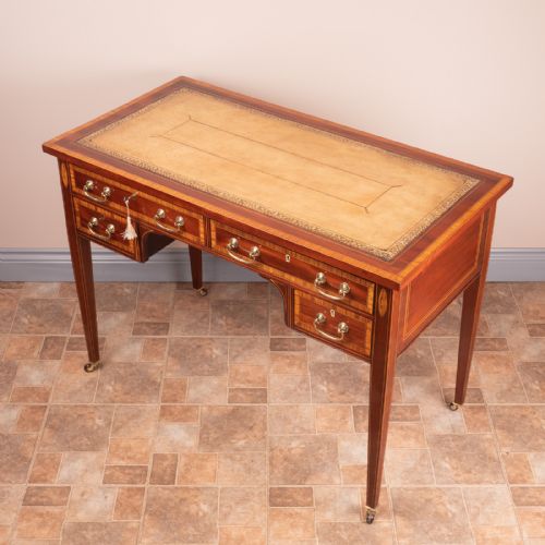 GOOD QUALITY EDWARDIAN INLAID MAHOGANY WRITING TABLE - ADDITIONAL PHOTO 10