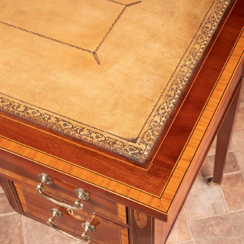 GOOD QUALITY EDWARDIAN INLAID MAHOGANY WRITING TABLE - ADDITIONAL PHOTO 11