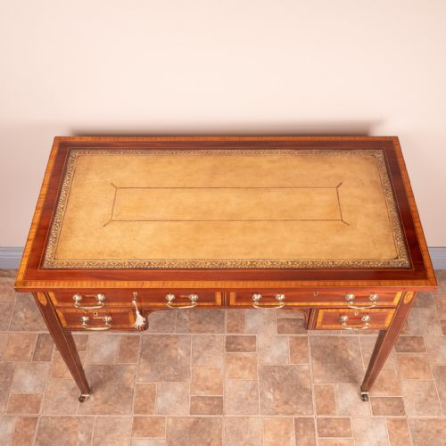 GOOD QUALITY EDWARDIAN INLAID MAHOGANY WRITING TABLE - ADDITIONAL PHOTO 12