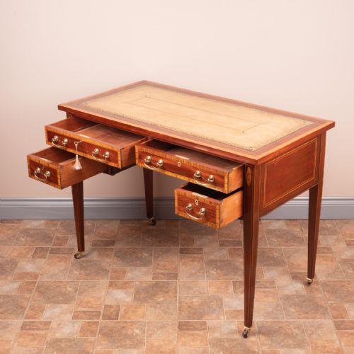 GOOD QUALITY EDWARDIAN INLAID MAHOGANY WRITING TABLE - ADDITIONAL PHOTO 14