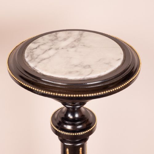 PAIR OF EBONISED HIGHLY DECORATIVE TORCHERES - ADDITIONAL PHOTO 4