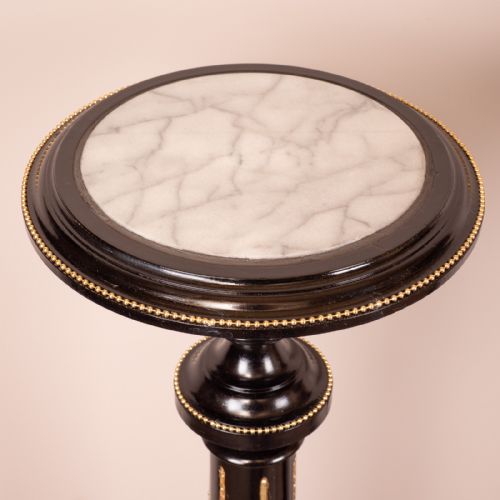 PAIR OF EBONISED HIGHLY DECORATIVE TORCHERES - ADDITIONAL PHOTO 5