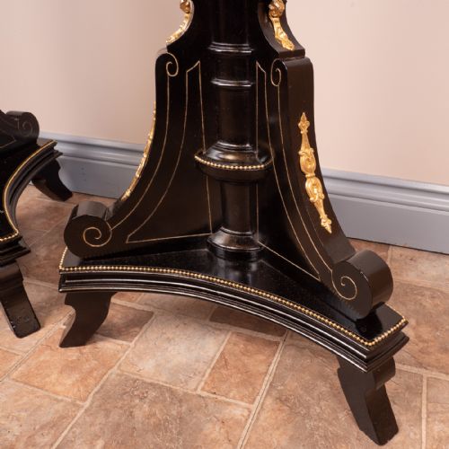 PAIR OF EBONISED HIGHLY DECORATIVE TORCHERES - ADDITIONAL PHOTO 8