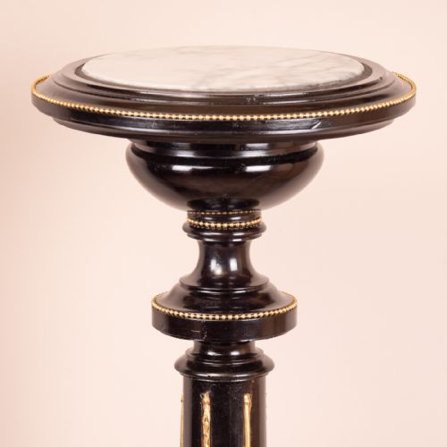 PAIR OF EBONISED HIGHLY DECORATIVE TORCHERES - ADDITIONAL PHOTO 11