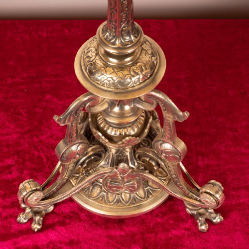 19THC PAIR OF BRASS CANDELABRA - ADDITIONAL PHOTO 7