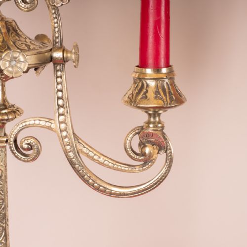 19THC PAIR OF BRASS CANDELABRA - ADDITIONAL PHOTO 8