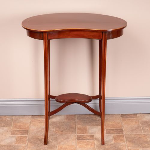 EDWARDIAN INLAID MAHOGANY KIDNEY SHAPE OCCASIONAL TABLE - ADDITIONAL PHOTO 1