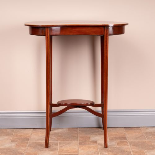 EDWARDIAN INLAID MAHOGANY KIDNEY SHAPE OCCASIONAL TABLE - ADDITIONAL PHOTO 2