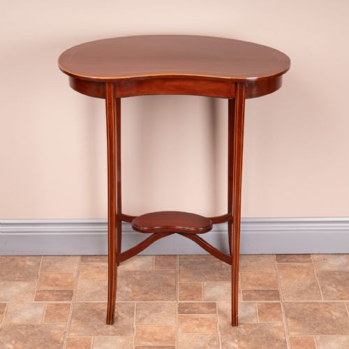 EDWARDIAN INLAID MAHOGANY KIDNEY SHAPE OCCASIONAL TABLE - ADDITIONAL PHOTO 3