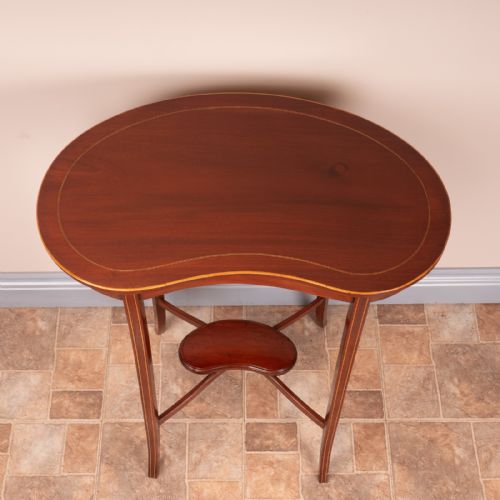 EDWARDIAN INLAID MAHOGANY KIDNEY SHAPE OCCASIONAL TABLE - ADDITIONAL PHOTO 4