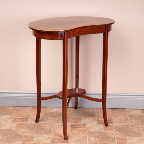 EDWARDIAN INLAID MAHOGANY KIDNEY SHAPE OCCASIONAL TABLE - ADDITIONAL PHOTO 5