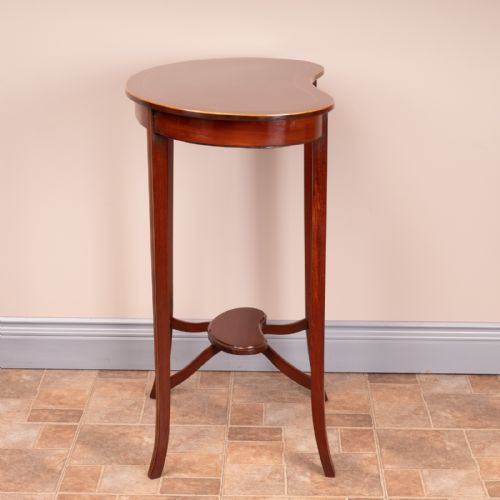 EDWARDIAN INLAID MAHOGANY KIDNEY SHAPE OCCASIONAL TABLE - ADDITIONAL PHOTO 6