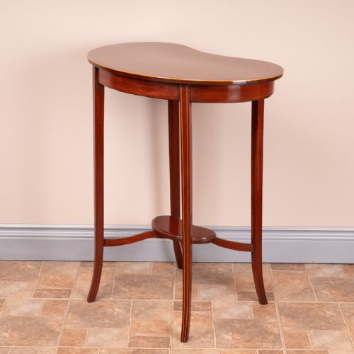 EDWARDIAN INLAID MAHOGANY KIDNEY SHAPE OCCASIONAL TABLE - ADDITIONAL PHOTO 7