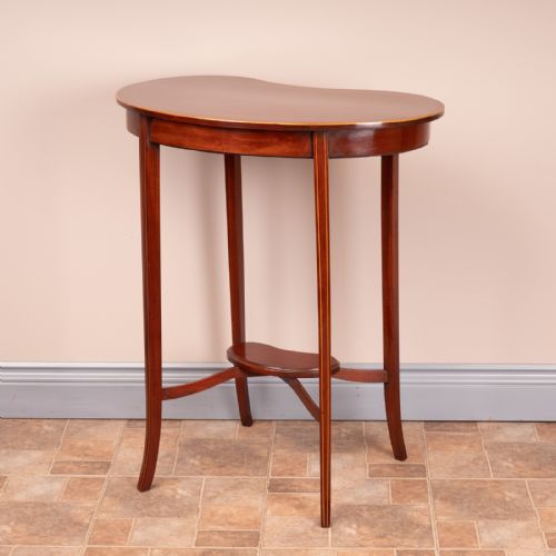 EDWARDIAN INLAID MAHOGANY KIDNEY SHAPE OCCASIONAL TABLE - ADDITIONAL PHOTO 8