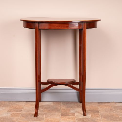 EDWARDIAN INLAID MAHOGANY KIDNEY SHAPE OCCASIONAL TABLE - ADDITIONAL PHOTO 9