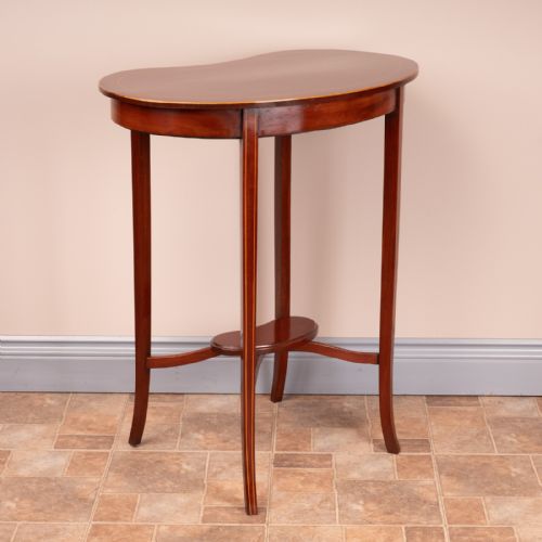 EDWARDIAN INLAID MAHOGANY KIDNEY SHAPE OCCASIONAL TABLE - ADDITIONAL PHOTO 10