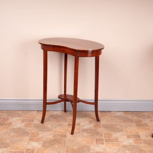 EDWARDIAN INLAID MAHOGANY KIDNEY SHAPE OCCASIONAL TABLE - ADDITIONAL PHOTO 12