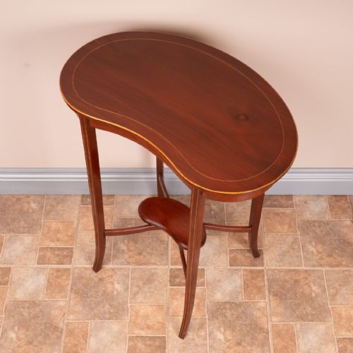 EDWARDIAN INLAID MAHOGANY KIDNEY SHAPE OCCASIONAL TABLE - ADDITIONAL PHOTO 14
