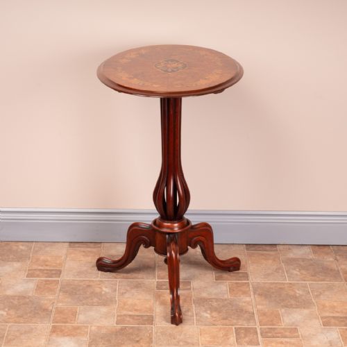 GOOD QUALITY MARQUETRY WALNUT OCCASIONAL TIP TABLE - ADDITIONAL PHOTO 1