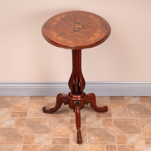 GOOD QUALITY MARQUETRY WALNUT OCCASIONAL TIP TABLE - ADDITIONAL PHOTO 3