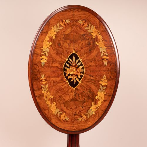 GOOD QUALITY MARQUETRY WALNUT OCCASIONAL TIP TABLE - ADDITIONAL PHOTO 9